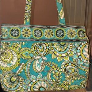 Vera Bradley Peacock Teal and Green Paisley Tote Bag